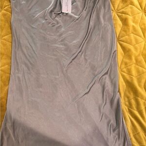Ann Taylor Silver Satin Blouse